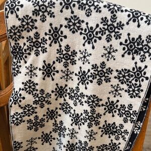 Snowflake Patterned Black and White Holiday scarf winters
